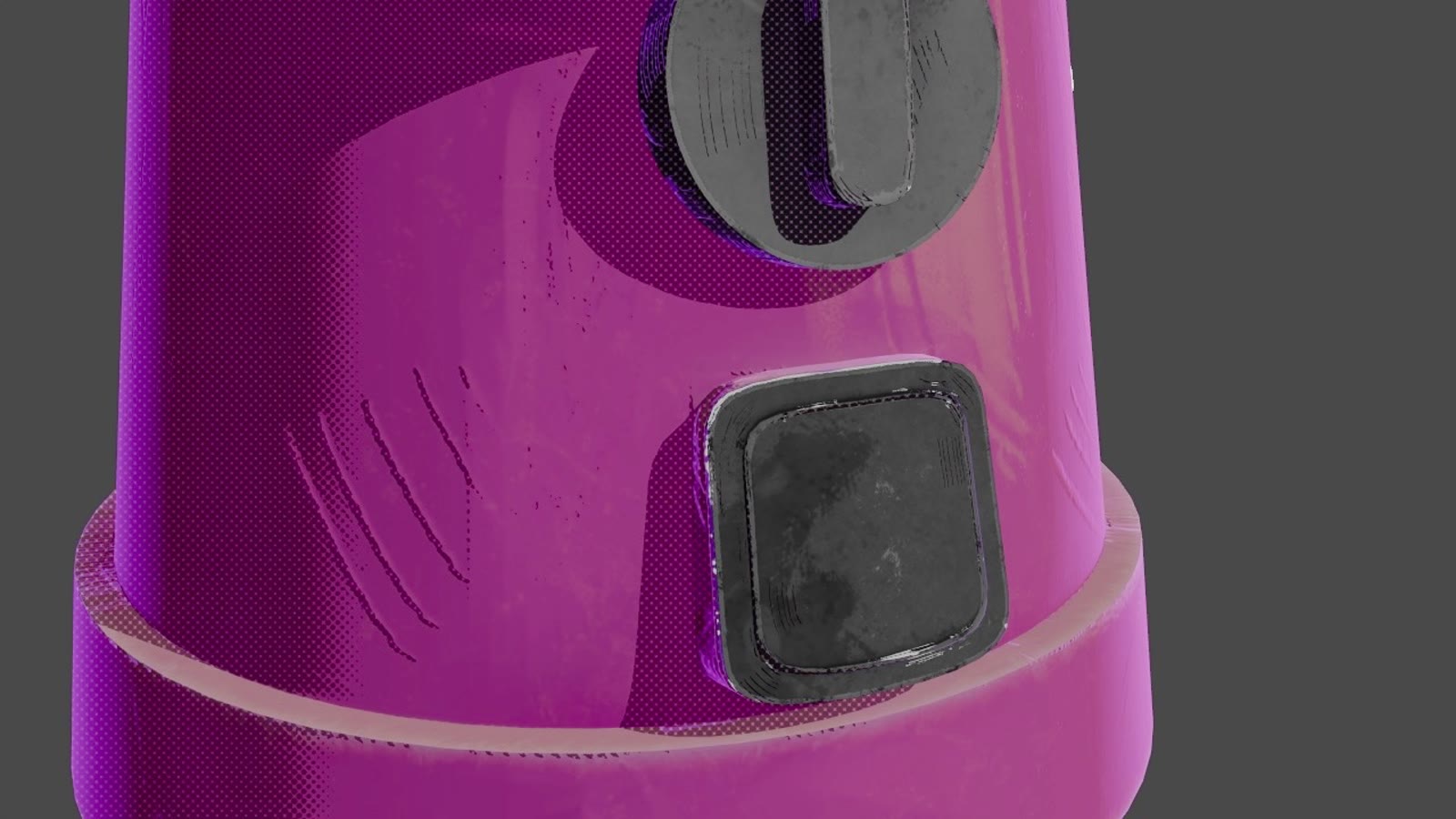 Close up of Coco's body showing halftone dot shading and drawn hatching