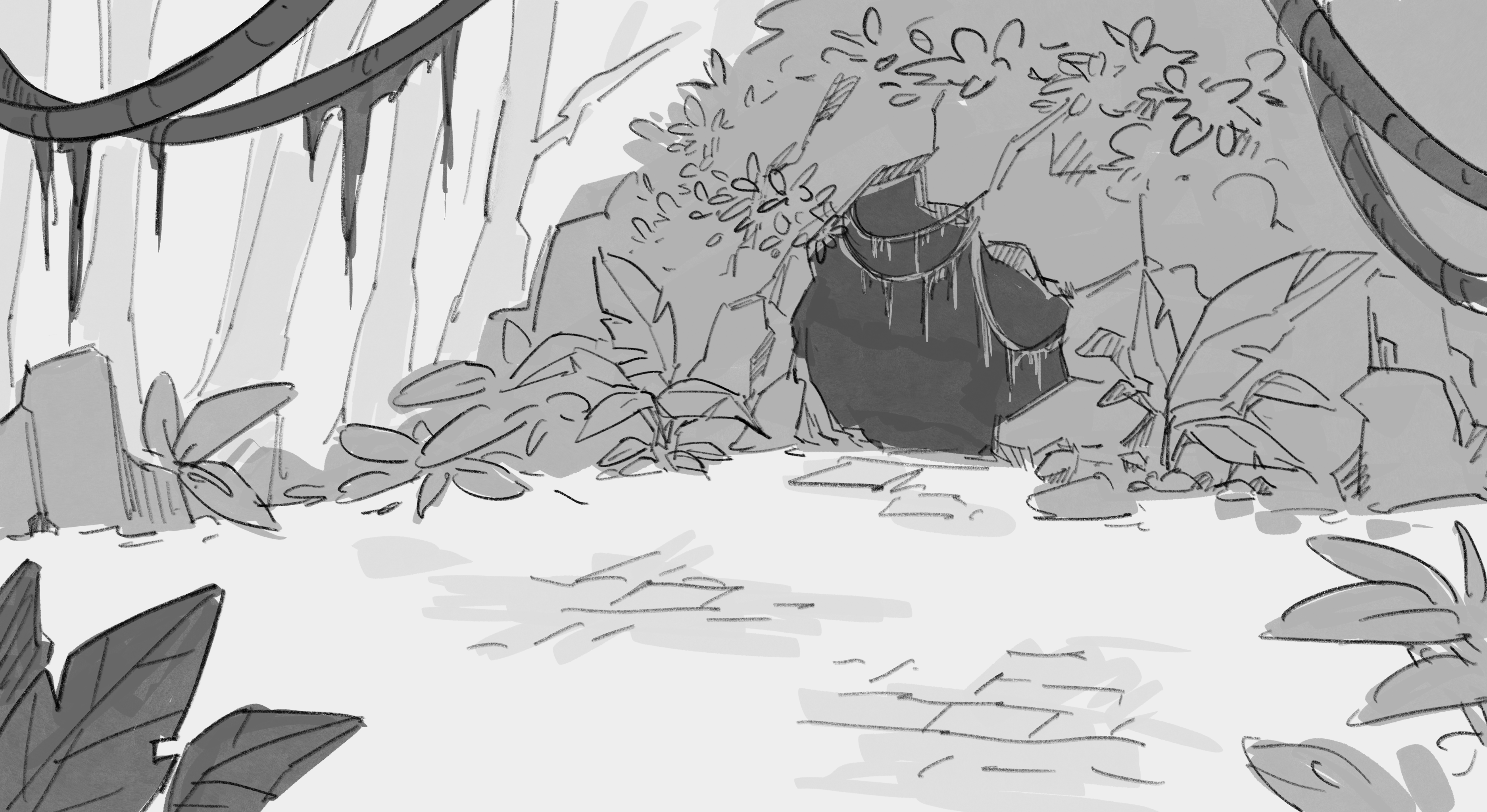 The Hunt for the Hidden Beast — jungle cave background